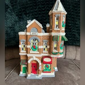 The Original Snow Village Jacks Corner Barber Shop Department 56